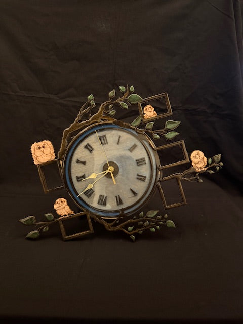 Eagle Clock with Miniature Picture Frames