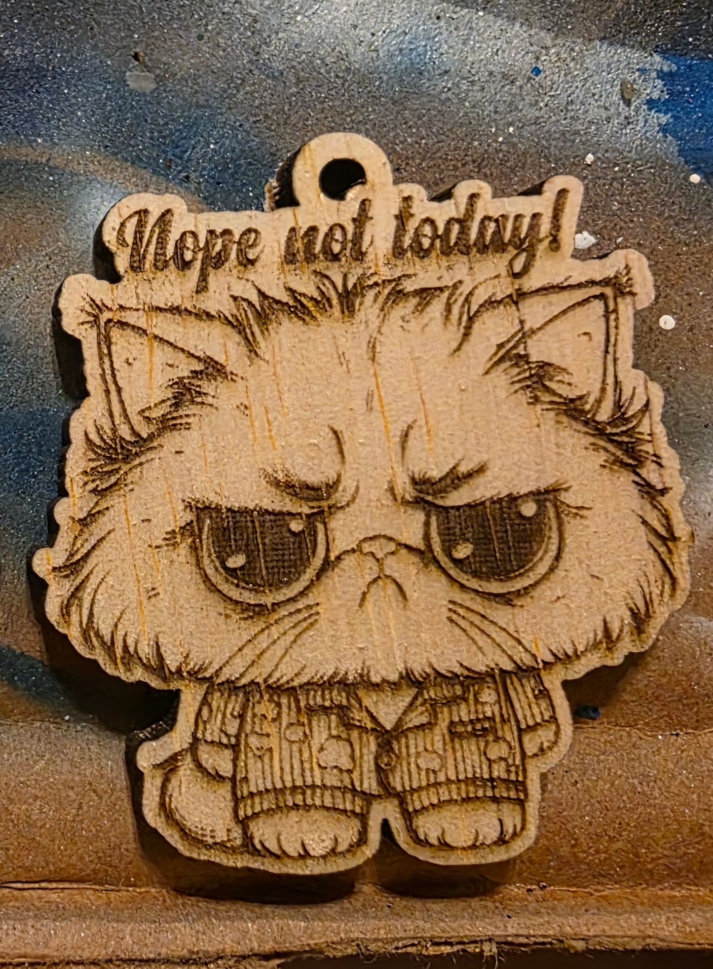 "Nope Not Today" Cat Key chain