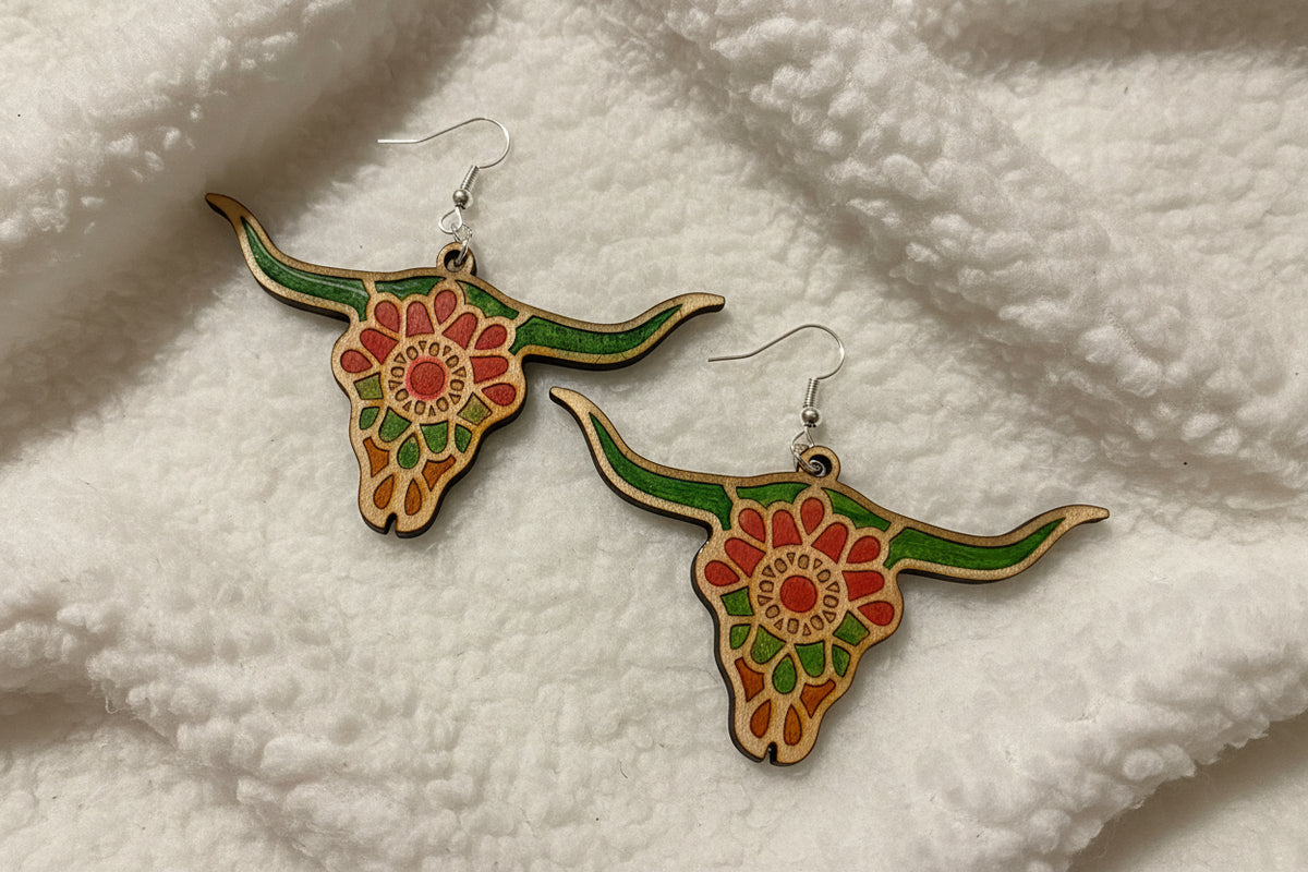 Long Horn Earrings