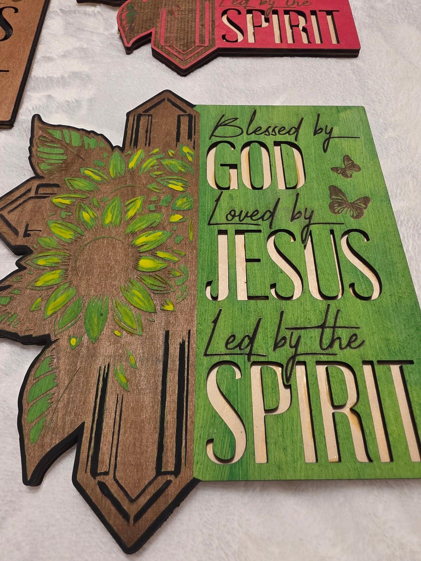 Bless by God, loved by Jesus, led by the spirit sign