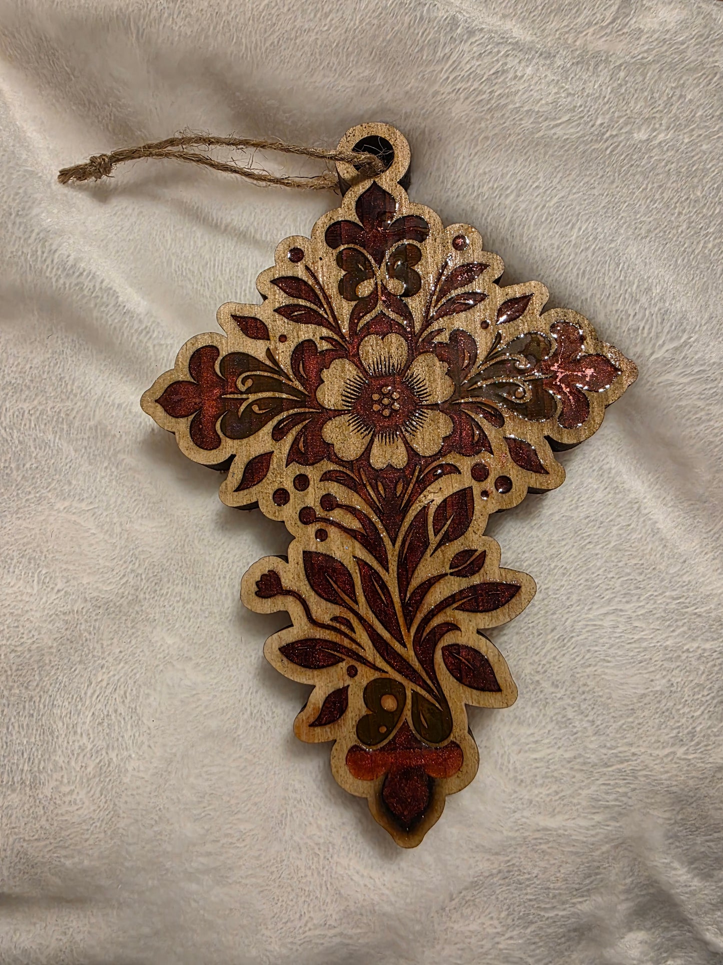 Flower Cross Ornament