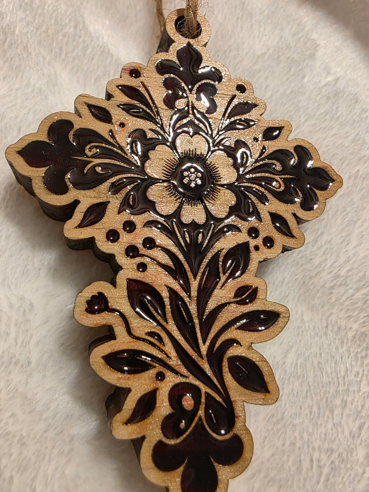 Flower Cross Ornament