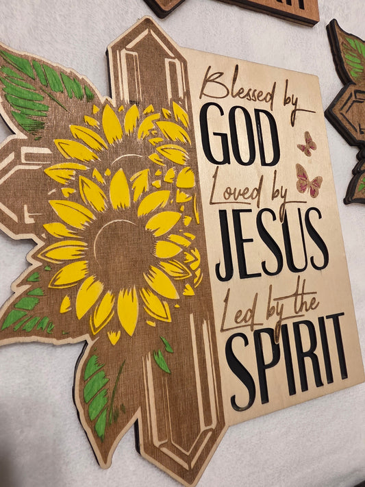 Bless by God, loved by Jesus, led by the spirit sign