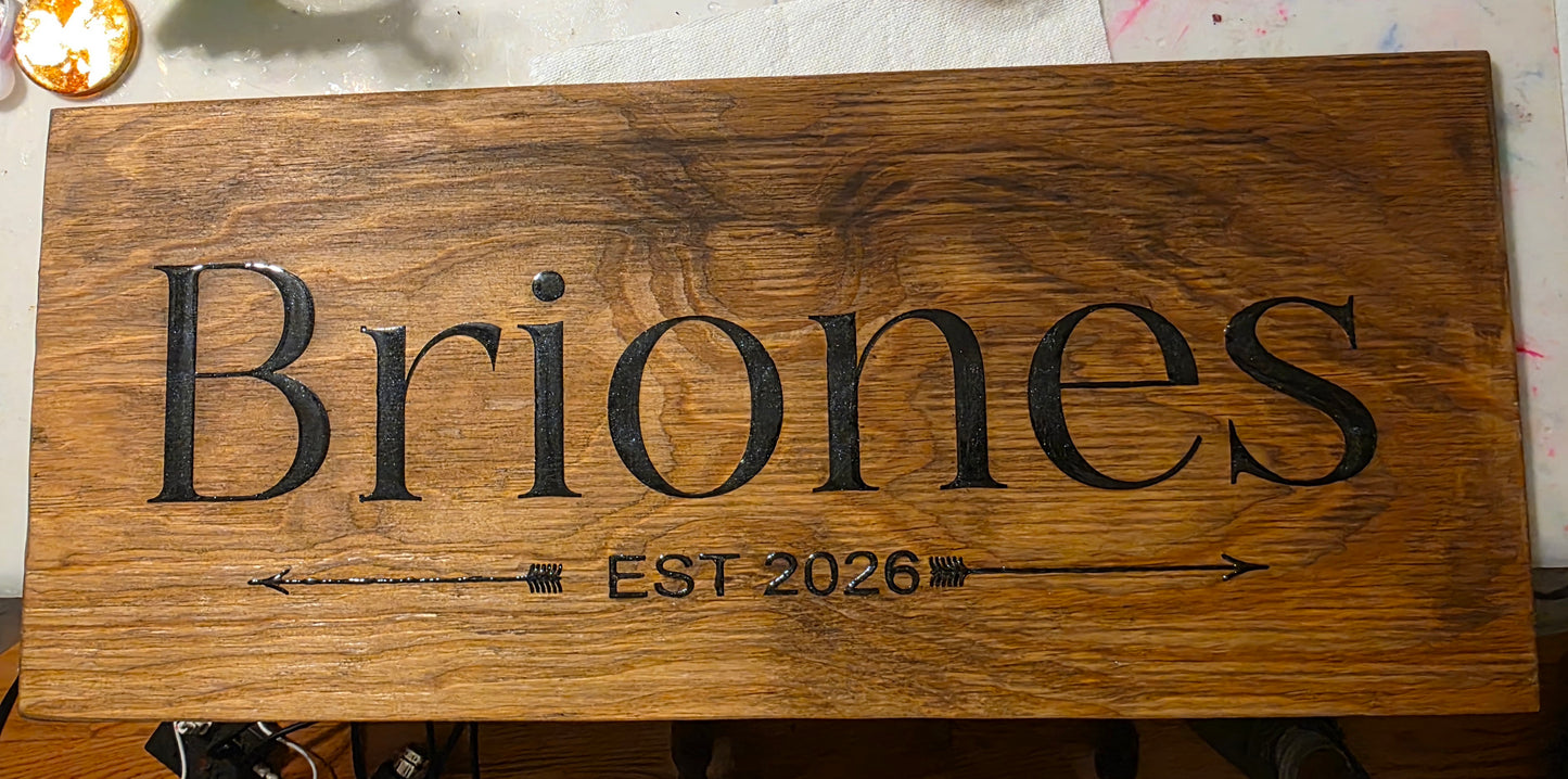 Family Name Wood Plate