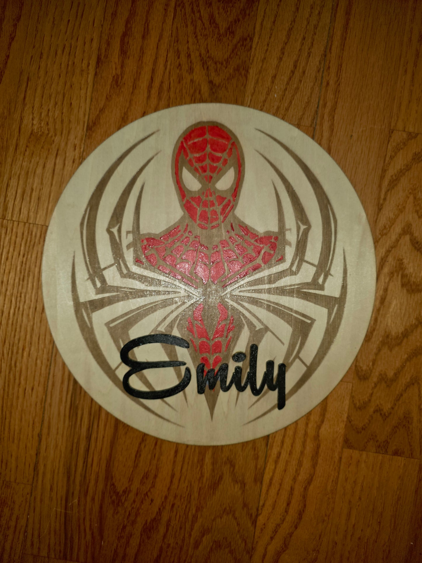 Spiderman wall decor with name (glow the dark)