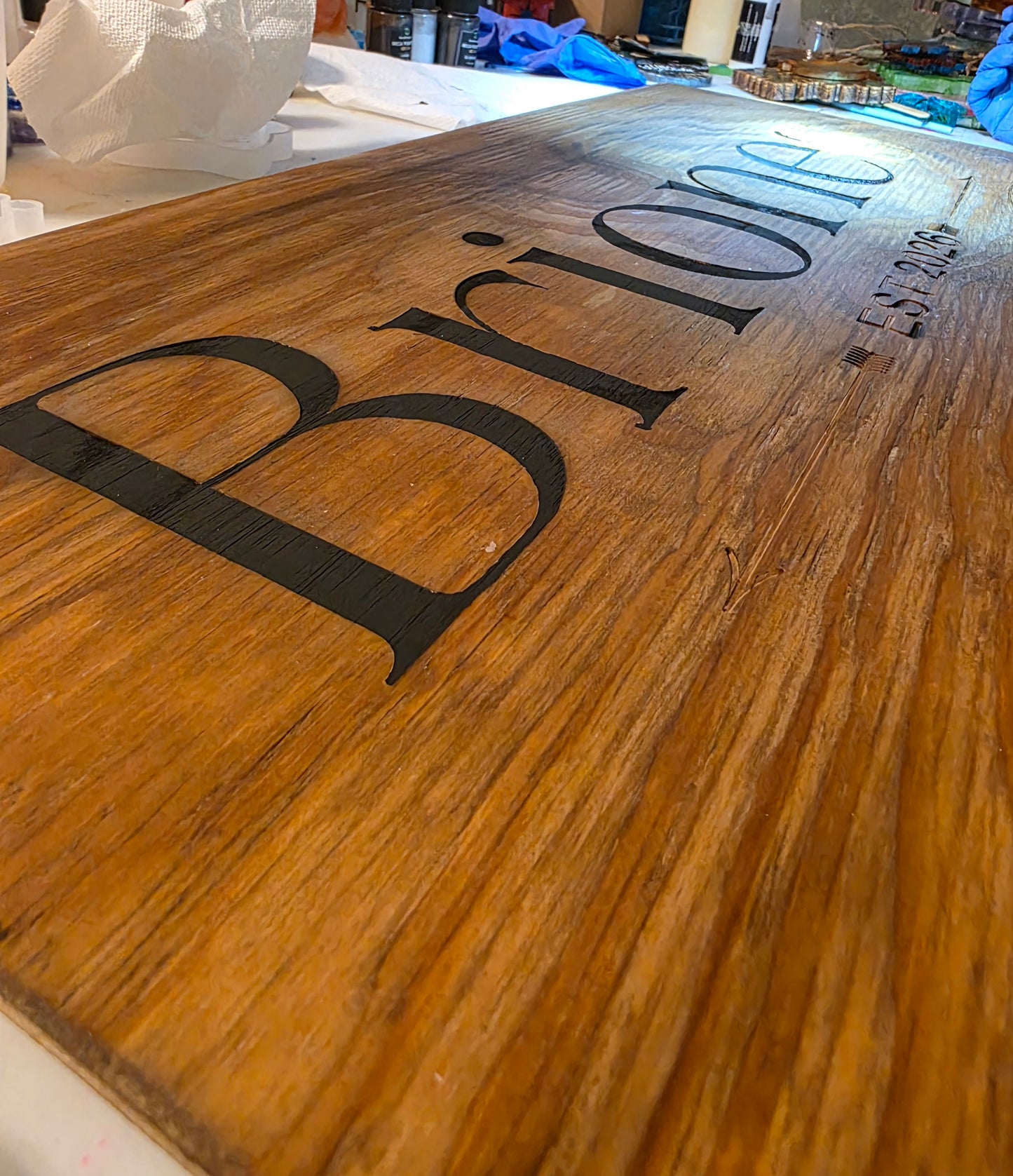 Family Name Wood Plate