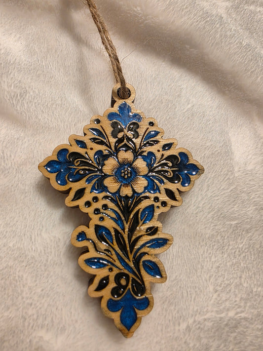 Flower Cross Ornament