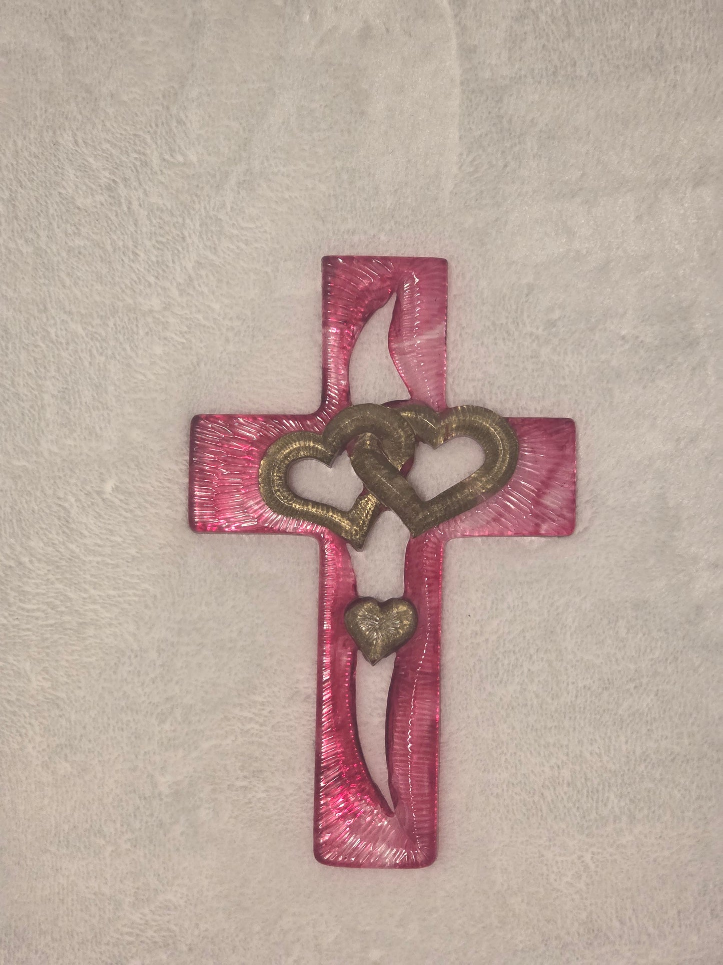 Red & Gold Resin Cross