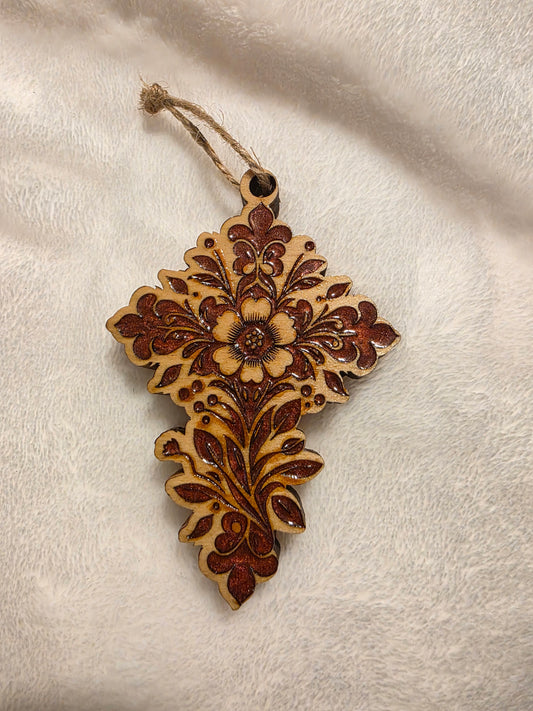 Flower Cross Ornament